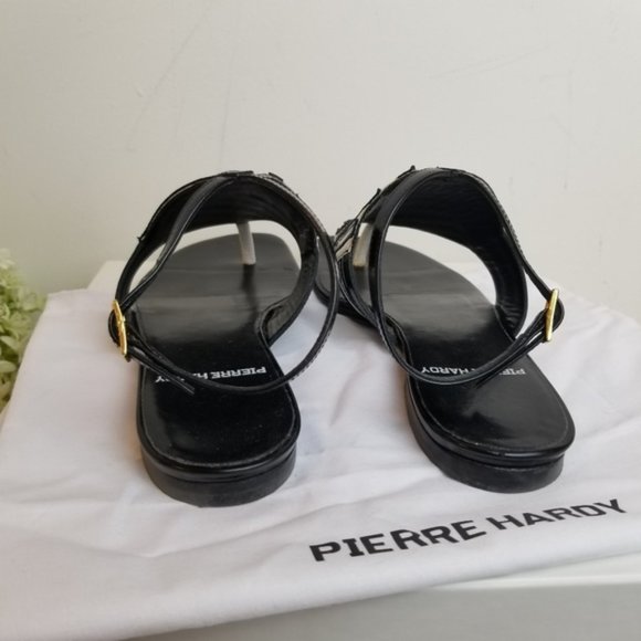 Pierre Hardy Bi Color Black White Flat Sandal 35 - Picture 3 of 7